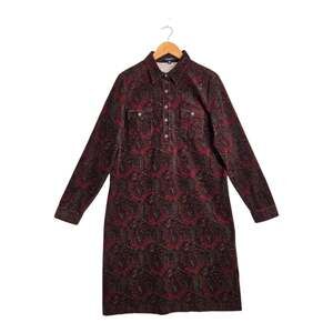 Vintage Chadwicks Corduroy Paisley Popover Shift Dress 16T  Dark Academia